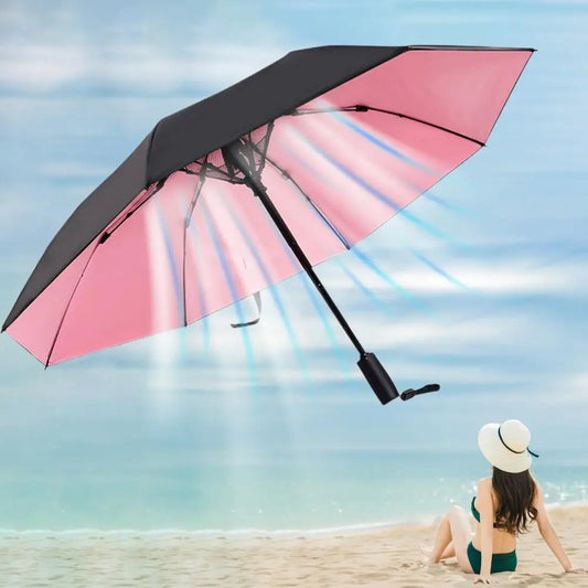EL ZERIVA™ - Ultimate Cool Breeze Sun Umbrella with Built-in Fan & Mister
