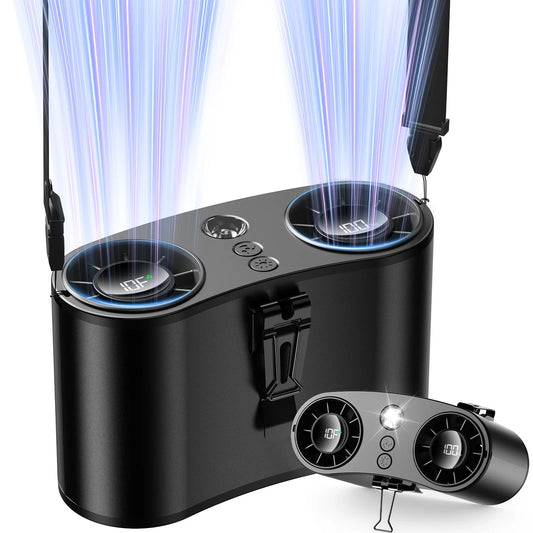 EL ZERIVA™ - Breeze Buddy Max: Portable 10-Speed Waist Fan & Power Bank for Extreme Cooling